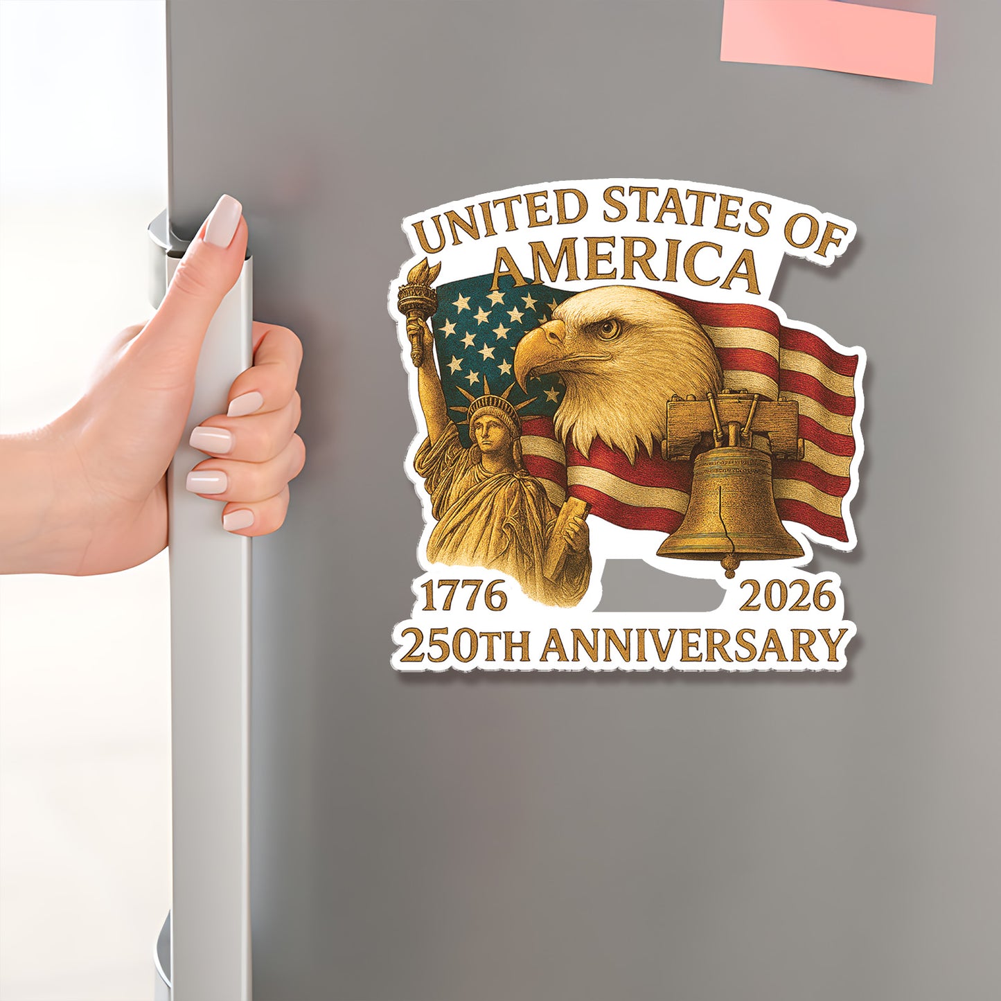 250 Years Anniversary USA Acrylic Fridge Magnets, 4th of July Fridge Magnets, Patriotic 1776–2026 Magnets 683040