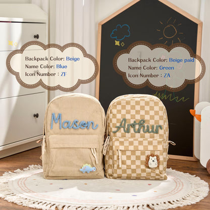 Personalized Corduroy Kids Backpack, Custom Name Toddler Preschool School Bag, Back to School Gift 685464 WFD
