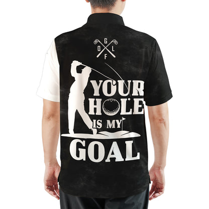 Your Hole Is My Goal Golf Polo Shirt, Funny Golf Shirt for Men, Gift for Golf Lovers 684057