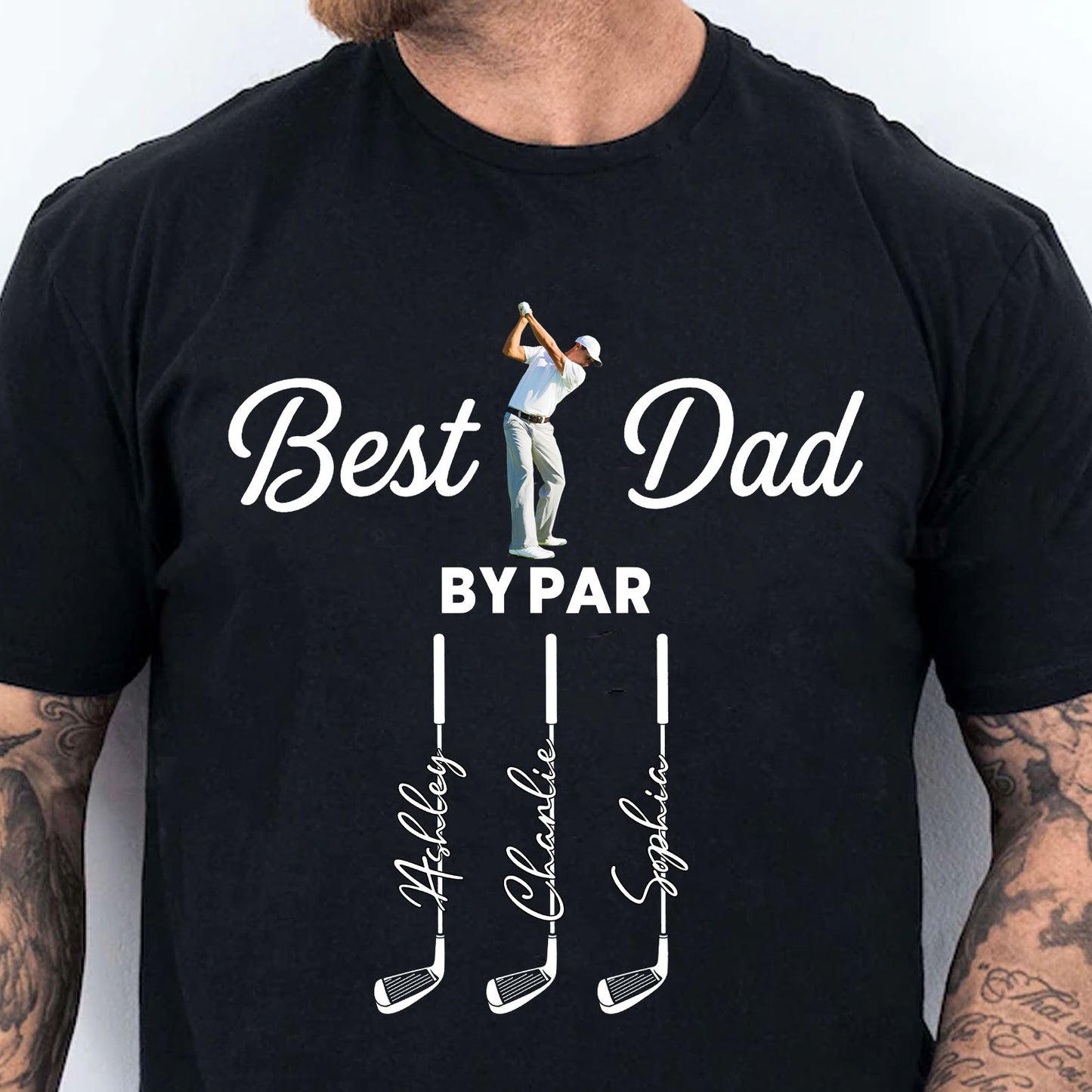 Personalized Photo Best Dad By Par Shirt, Custom Golf Dad Tee, Father’s Day Gift for Dad 685022