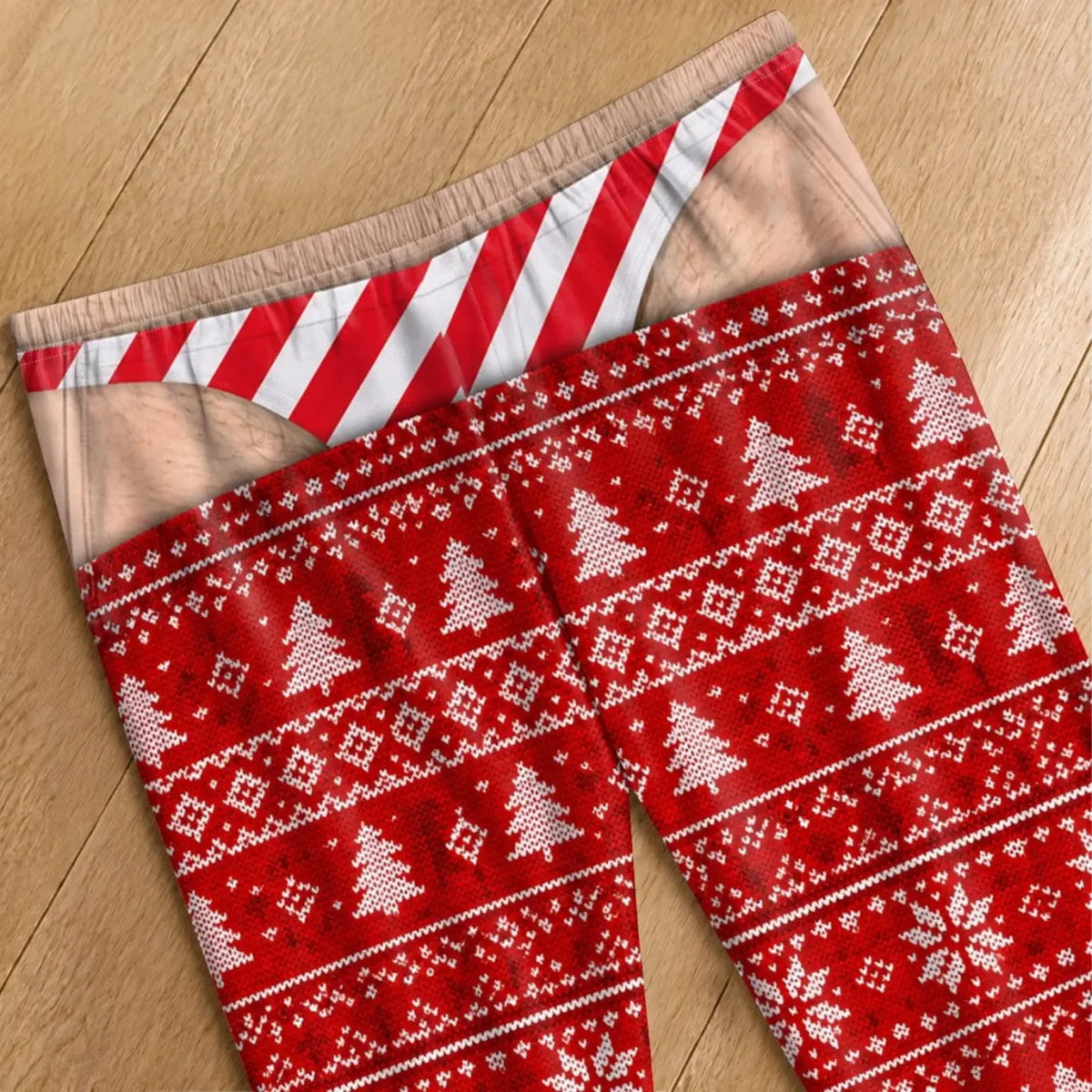 Funny Christmas Pajama Pants for Men, Fake Underwear Plaid Pajamas, Novelty Holiday Gag Gift 686277 WFD