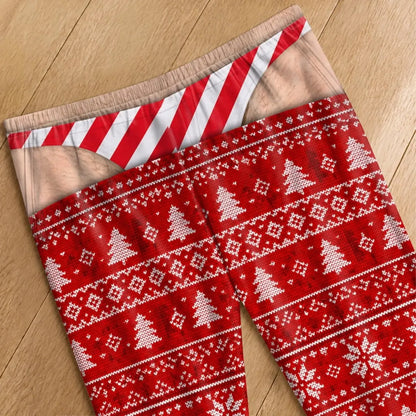 Funny Christmas Pajama Pants for Men, Fake Underwear Plaid Pajamas, Novelty Holiday Gag Gift 686277 WFD