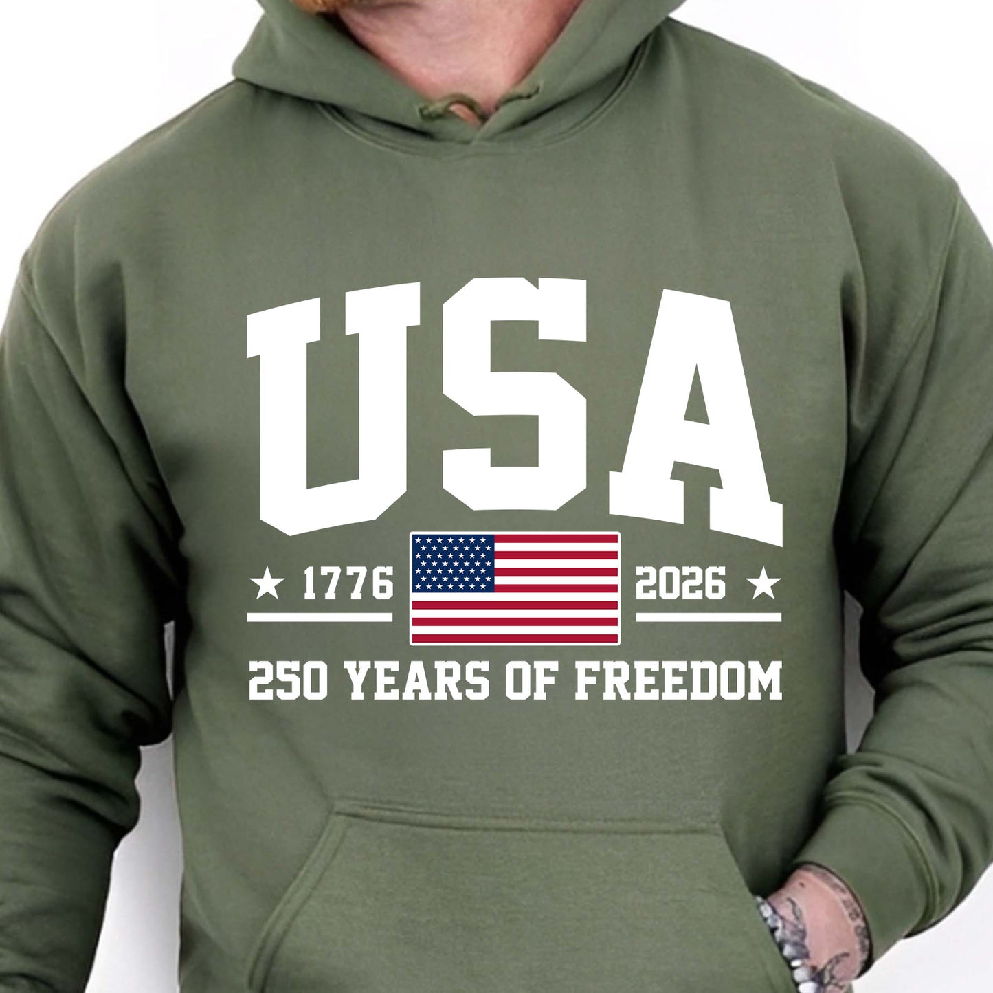250 Years of Freedom USA Shirt, American Flag 1776-2026 Patriotic Independence Day Tee 685407