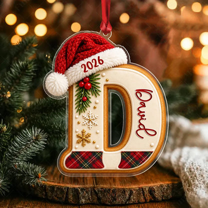 Personalized Gingerbread Letter Acrylic Ornament, Custom Name Initial Christmas Ornament 686637 WFD