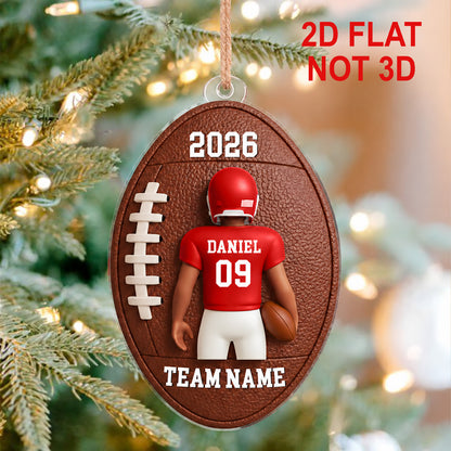 Personalized American Football Acrylic Ornament, Custom Name Number Team Christmas Ornament Gift 686472