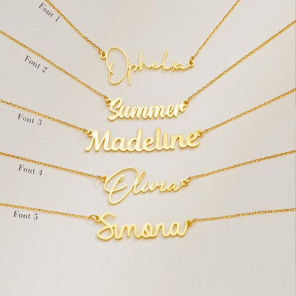 Custom Name Necklace 18K Gold Plated, Personalized Name Jewelry Gift for Her, Mothers Day Gift 684803