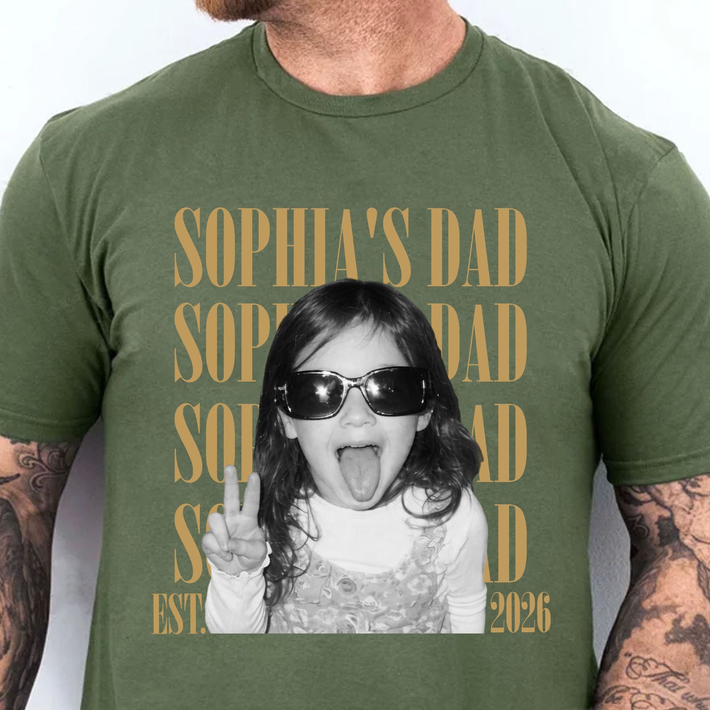 Custom Dad Vintage Photo Shirt, Personalized Father’s Day Tee With Kids Photo, Best Dad Ever Gift 685137