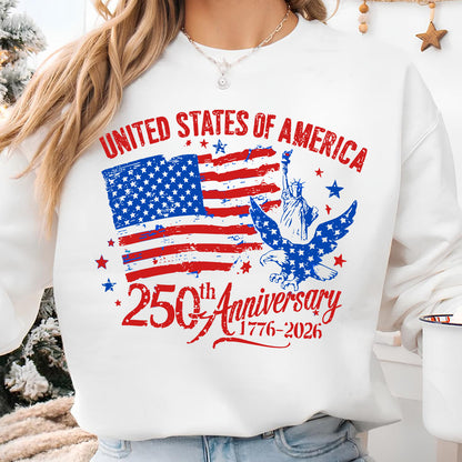 USA 250 Years Anniversary 1776-2026 Shirt | Patritoic US Flag Eagle Liberty Tee | Independence Day T-Shirt 684343