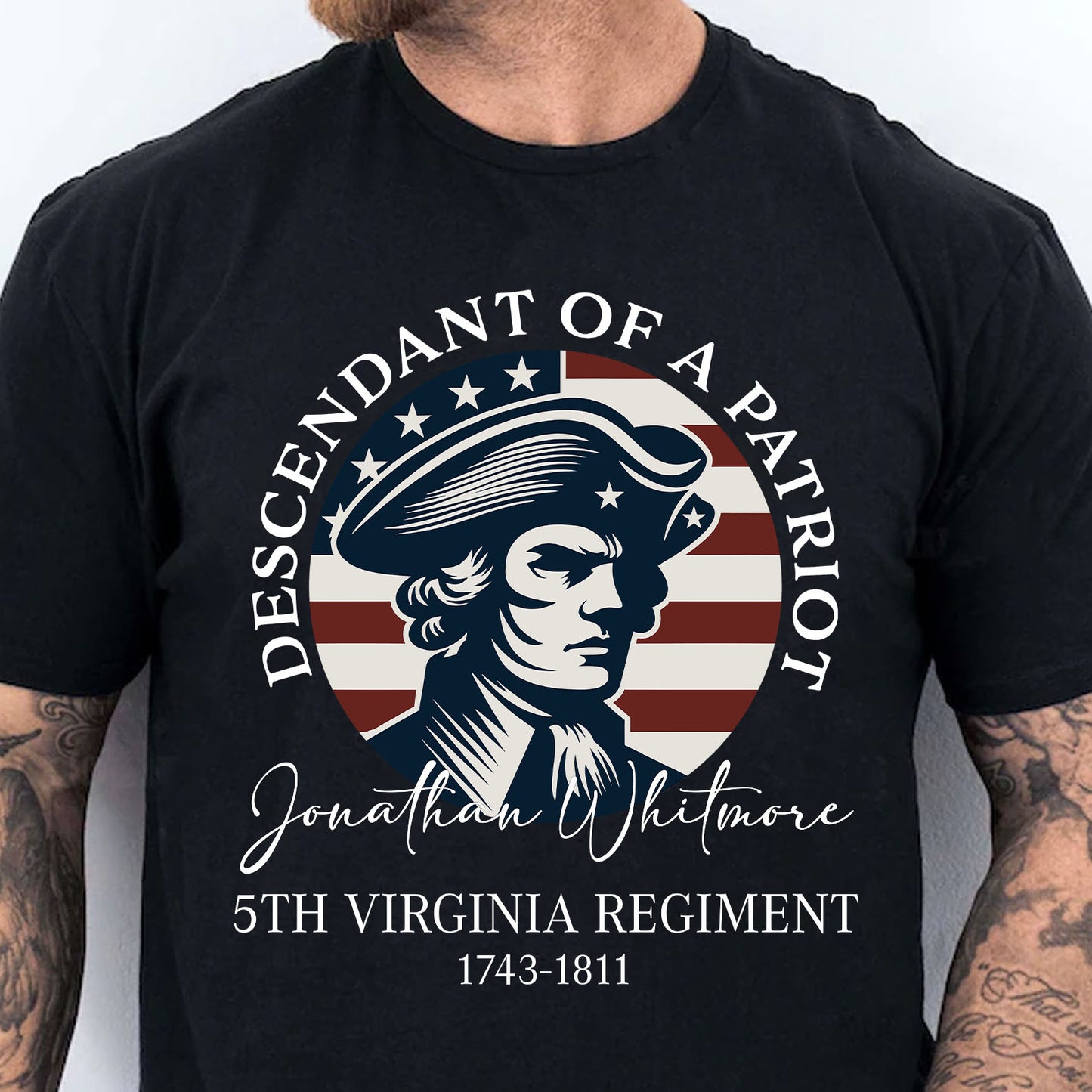 Custom Name Descendant of a Patriot Shirt | 250 Years USA Anniversary | 4th of July 1776–2026 Tee 684420