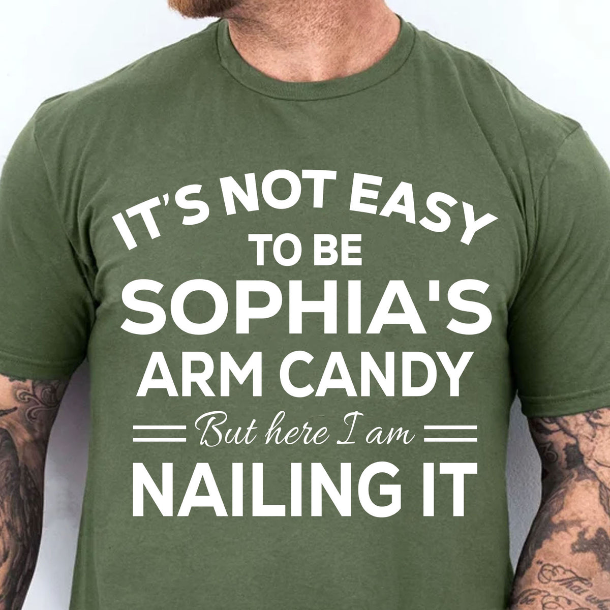 Personalized Arm Candy Shirt, Funny Couples Custom Name T-Shirt, Valentine Gift For Men Husband 683874