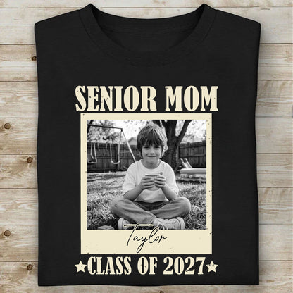 Personalized Senior Mom 2027 Shirt, Custom Photo Class of 2027 T-Shirt, High School Graduation Gift 685374