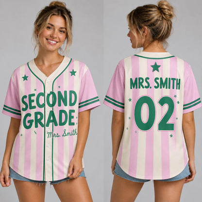 Custom Teacher Baseball Jersey, Personalized Grade Level & Name Shirt, Back to School Teacher Gift 685657 WFD
