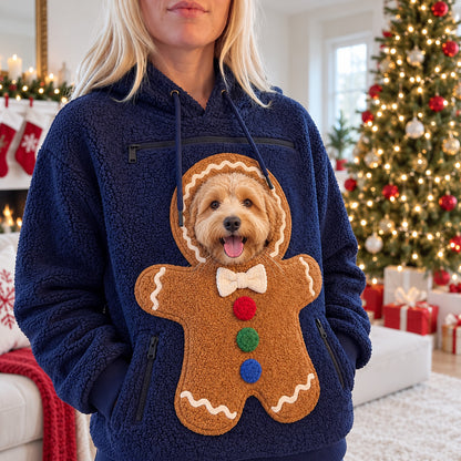Christmas Pet Carrier Hoodie, Dog Cat Pouch Hoodie, Snowman Gingerbread Pet Lover Gift for Dog Mom Dad 686271 WFD