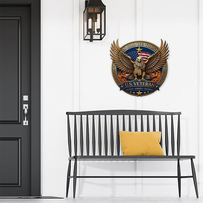 250 Years US Veteran Metal Sign | Patriotic American Eagle In God We Trust Metal Sign Wall Decor 684716