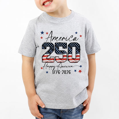250 Years Anniversary Kids Shirt, Patriotic USA 4th of July Toddler Tee, America 1776-2026 Freedom Shirt 685103