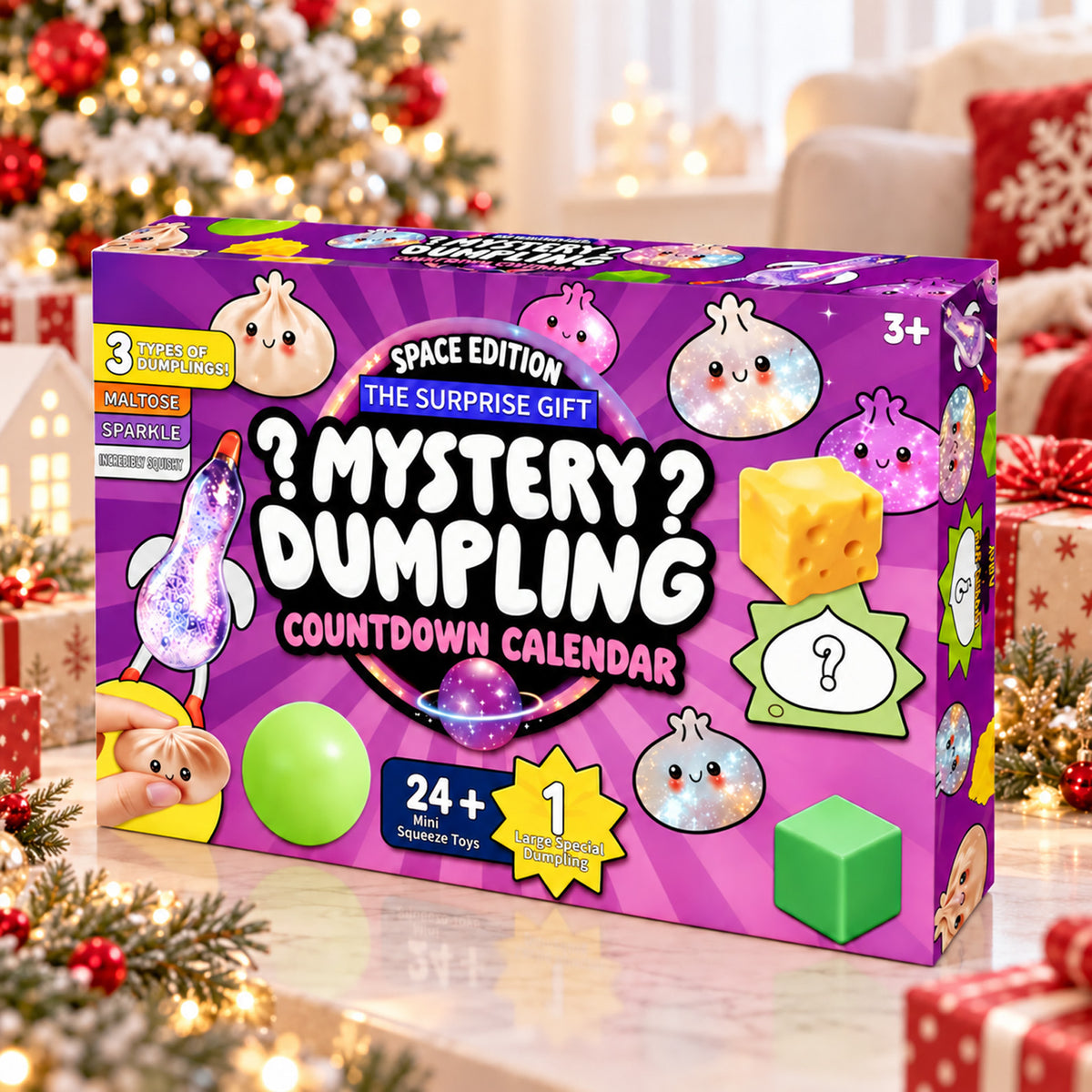 Mystery Dumpling Squishy Advent Calendar, 24 Day Christmas Countdown, Cute Squishy Toys Kids Gift 686523 WFD