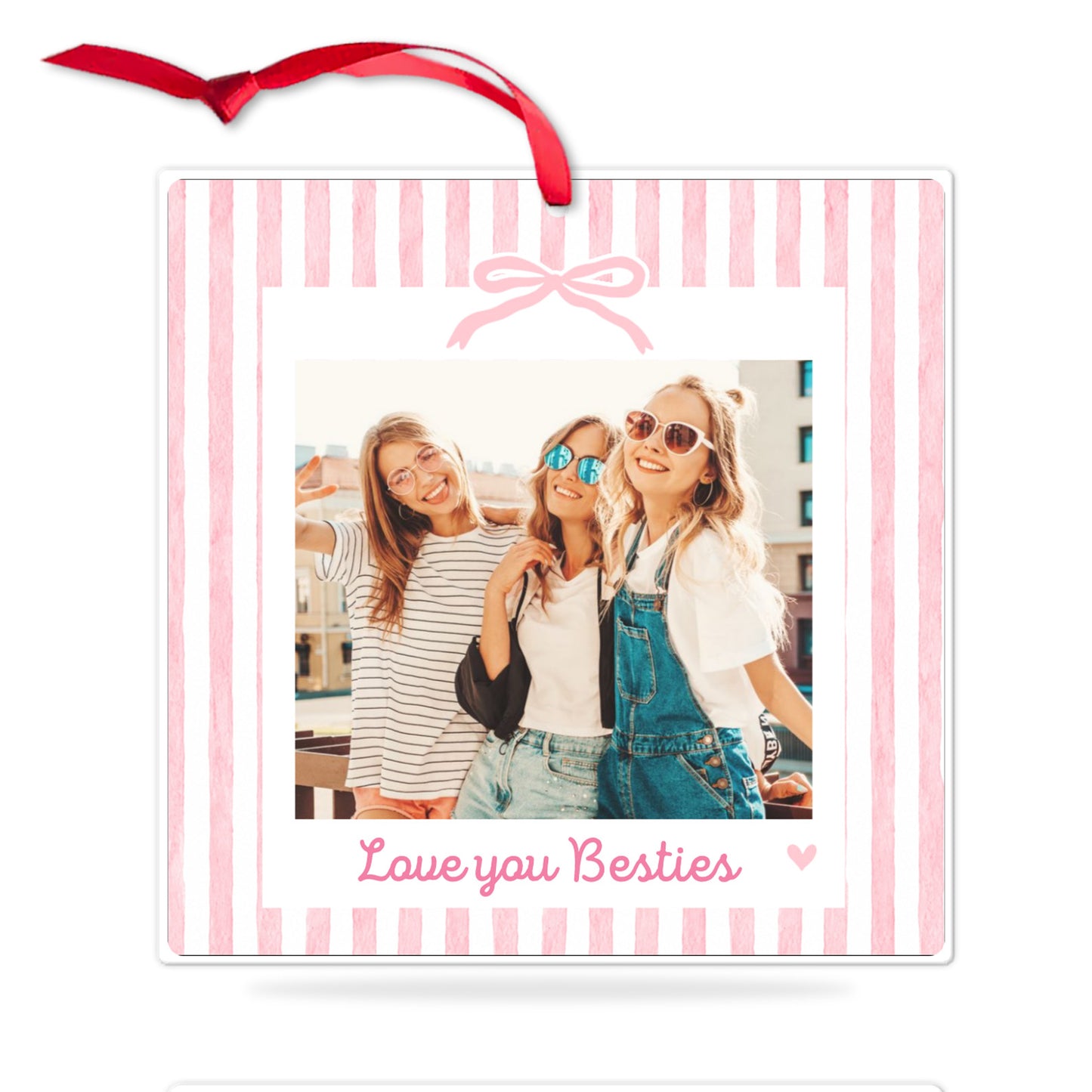 Personalized Best Friend Acrylic Ornament, Custom Photo Bestie Ornament, Friendship Christmas Gift 686017