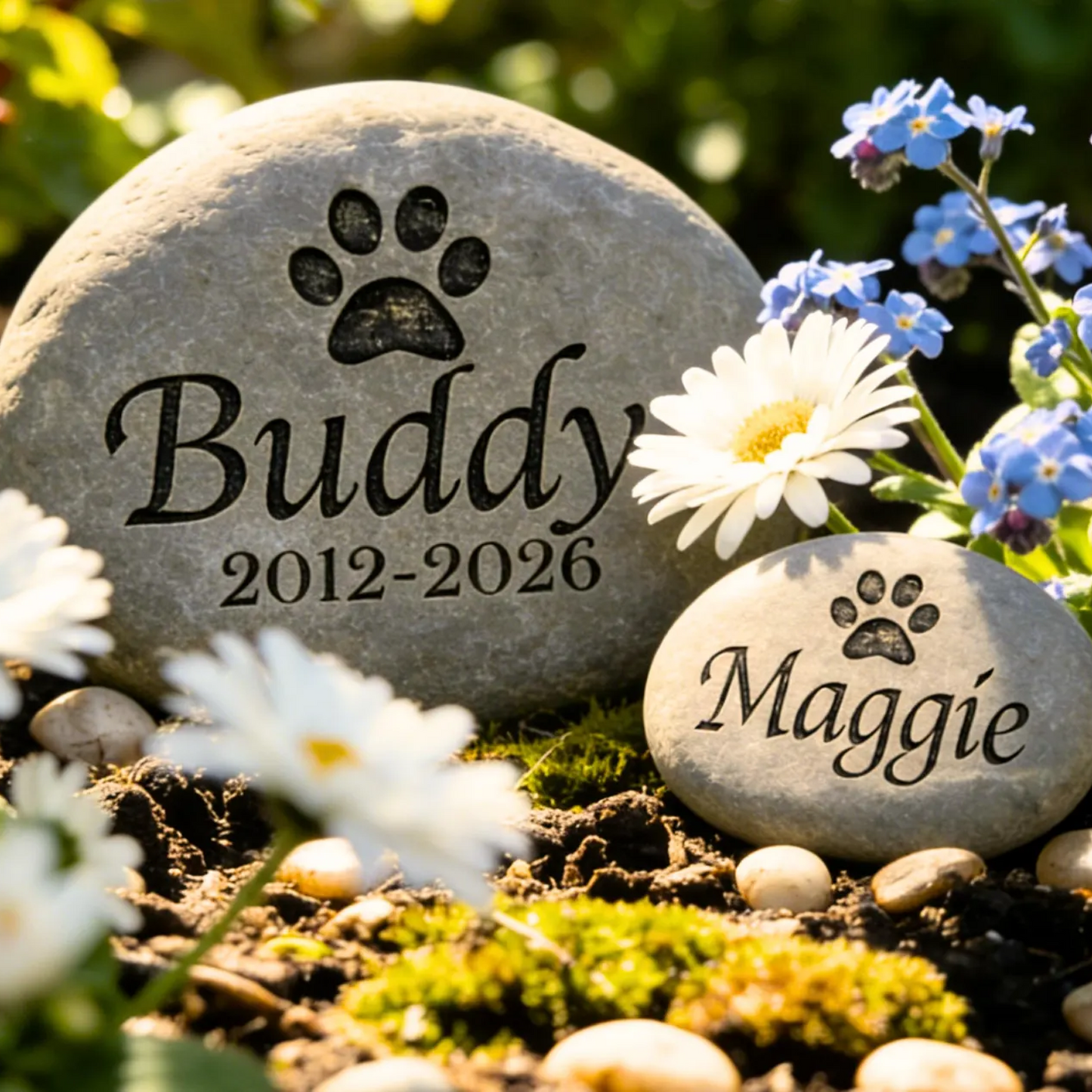 Personalized Pet Memorial Stone, Engraved Dog Grave Marker, Pet Remembrance Garden Stone 685455 WFD
