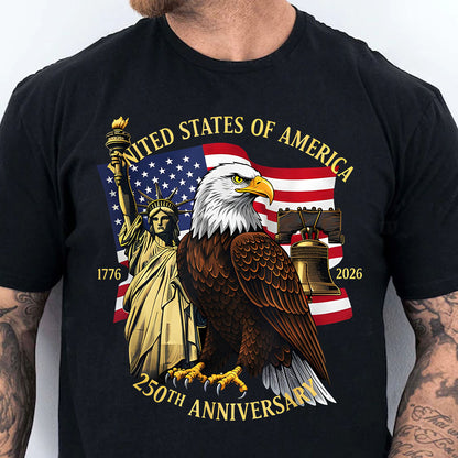 USA 250 Years Anniversary Shirt | Patriotic Eagle US Flag 1776–2026 T-Shirt | 4th of July Tee 684238