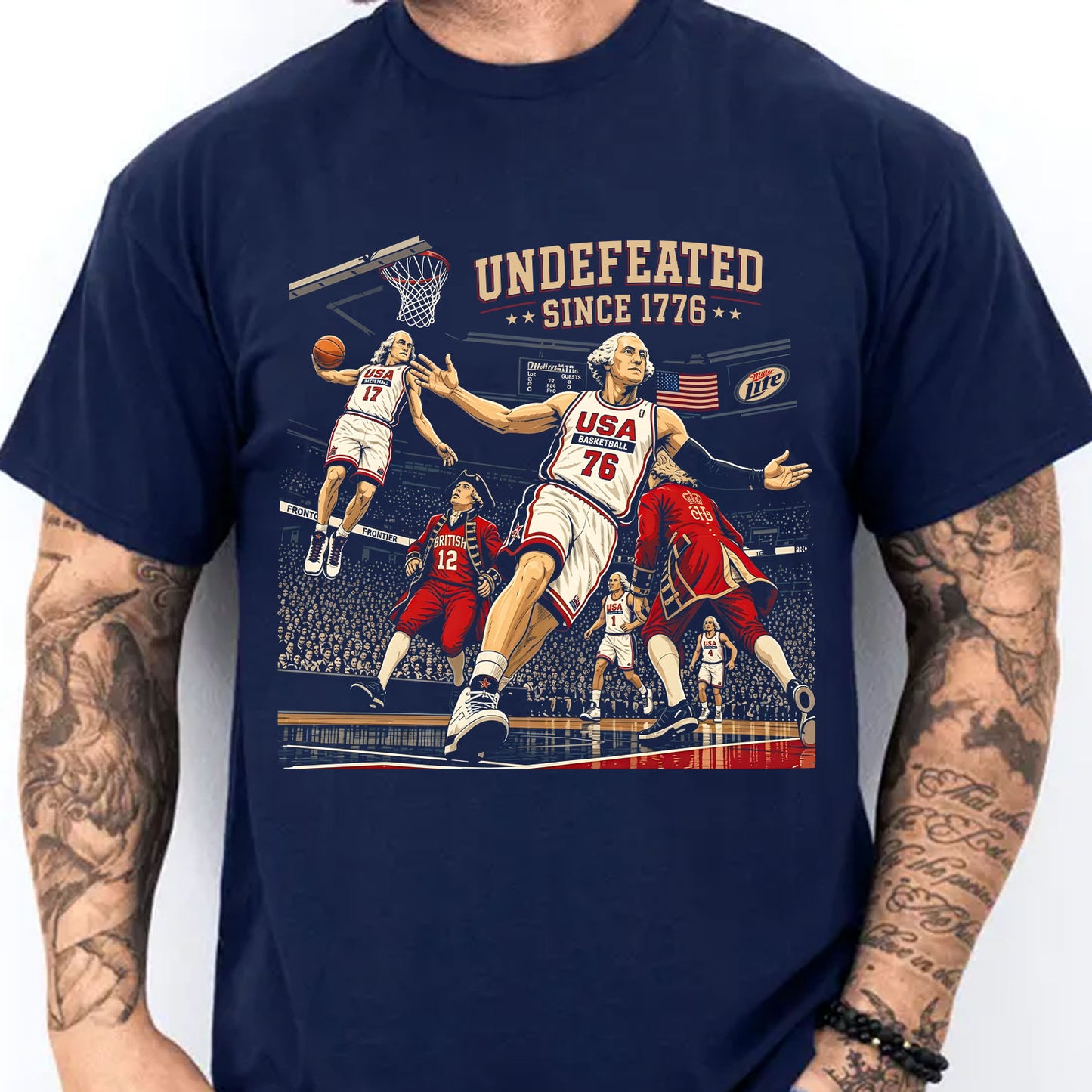 250 Years Undefeated Since 1776 Shirt, Funny Founding Fathers Basketball USA Meme 4th of July Tee 685324