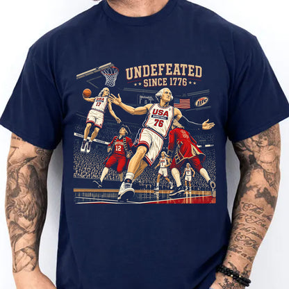 250 Years Undefeated Since 1776 Shirt, Funny Founding Fathers Basketball USA Meme 4th of July Tee 685324