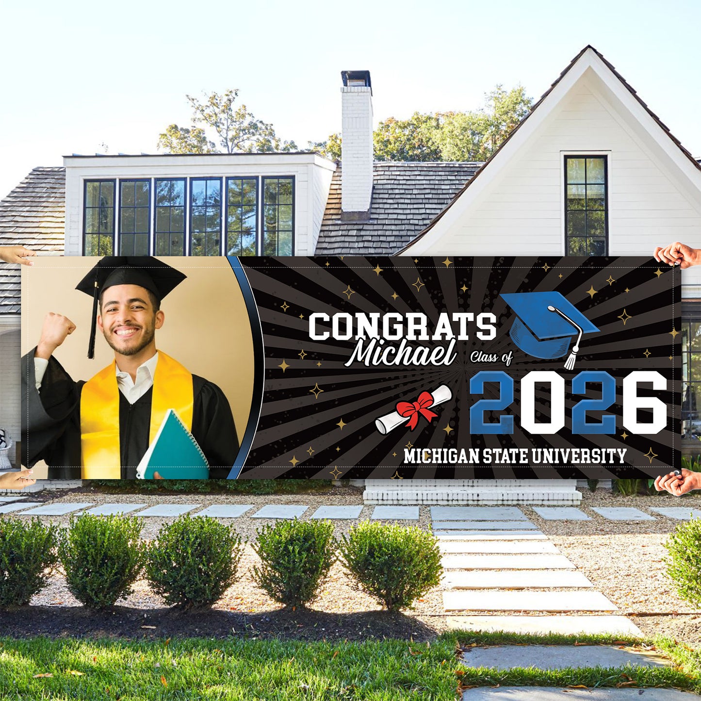 Custom Photo Congrats Class of 2026 Banner Flag | Personalized Graduation Banner, Senior Gift Decor 684559