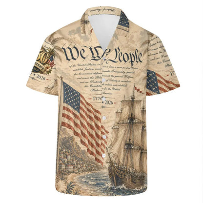 Patriotic 250 Years USA Hawaiian Shirt, Vintage We The People 1776–2026 AOP Hawaiian Shirt 685056 WFD