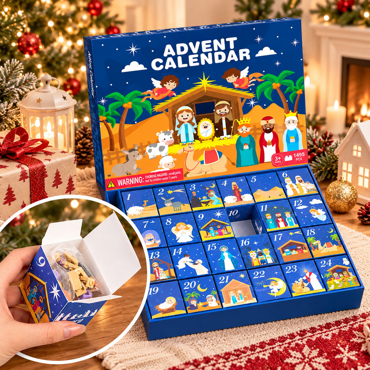 Nativity Advent Calendar 2026, 24 Days Christmas Building Blocks Set, Kids Religious Gift 686749 WFD
