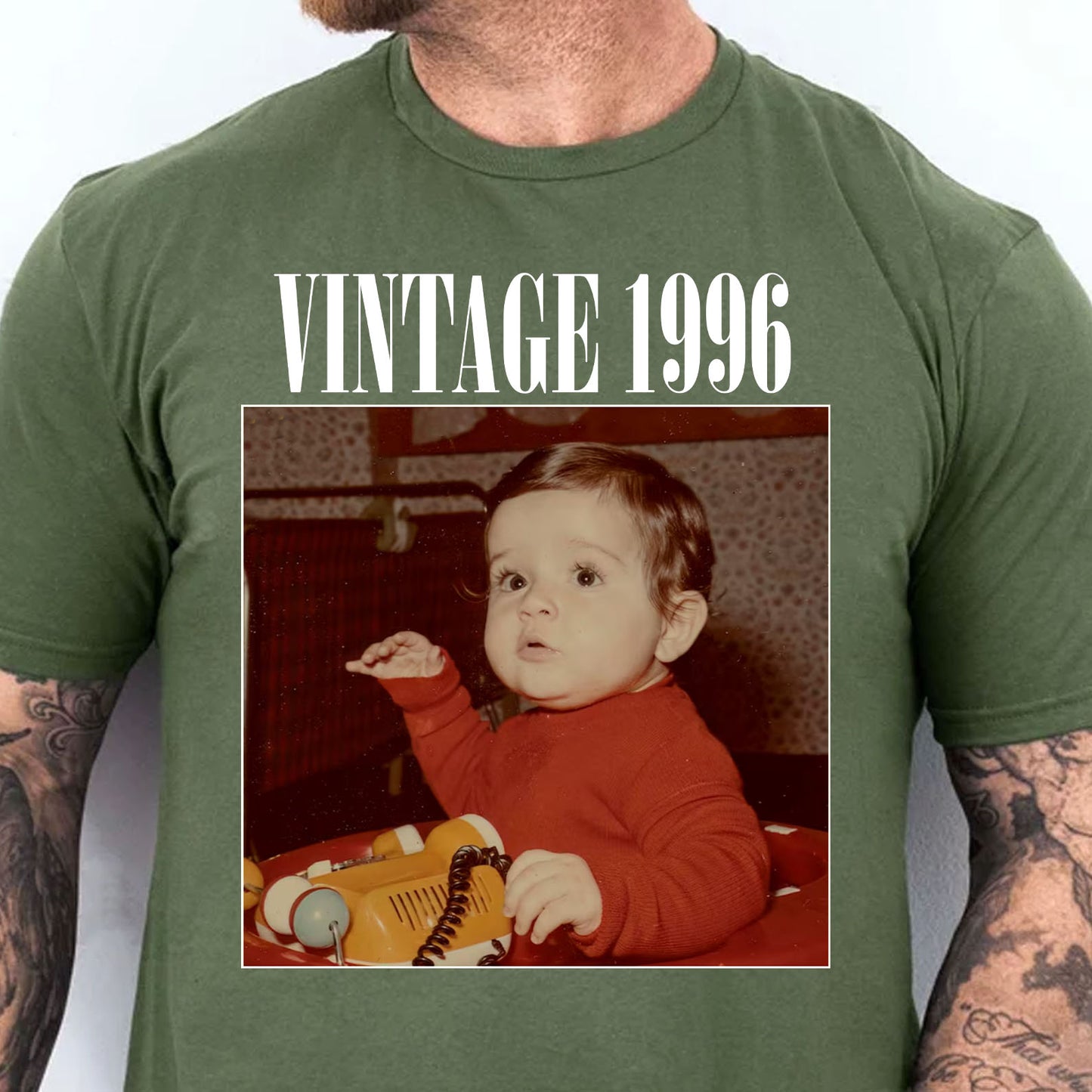 Custom Photo Vintage Shirt | Personalized Name Picture T-Shirt | Unique Birthday Gift 684266