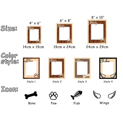 Personalized Pet Memorial Picture Frame, Custom Wooden Dog Photo Frame, Rainbow Bridge Pet Loss Gift 685446 WFD