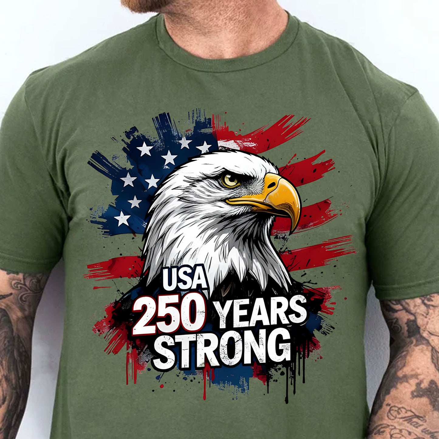 USA 250 Years Strong Dark Shirt | Patriotic Eagle US Flag 1776–2026 T-Shirt | Happy 250th Anniversary Tee 684247