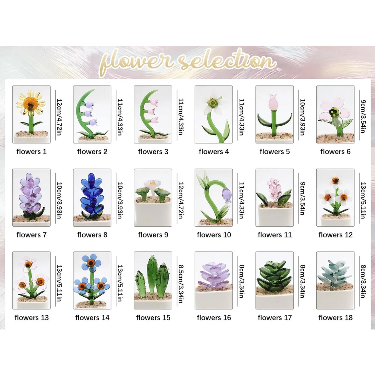 Personalized Glass Flower Pot, Mini Hand Blown Glass Flower Ornament, Teacher Appreciation Gift, Desk Decor 685530 WFD