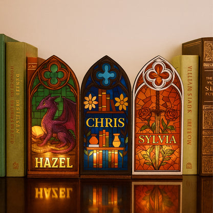 Custom Gothic Book Nook with Light, Fantasy Windows Book Nook, Candle Holder, Book Lover Gift 683827