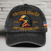 United States 250 Years Printed Vintage Washed Denim Baseball Cap | Patriotic Eagle 4th of July Hat 683955