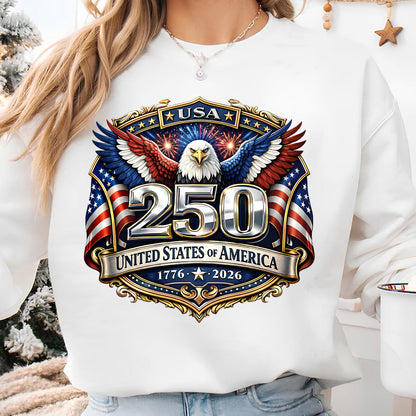 250 Years USA Bright Shirt | Patriotic Eagle US Flag 1776–2026 Tee | 4th of July T-Shirt 684457