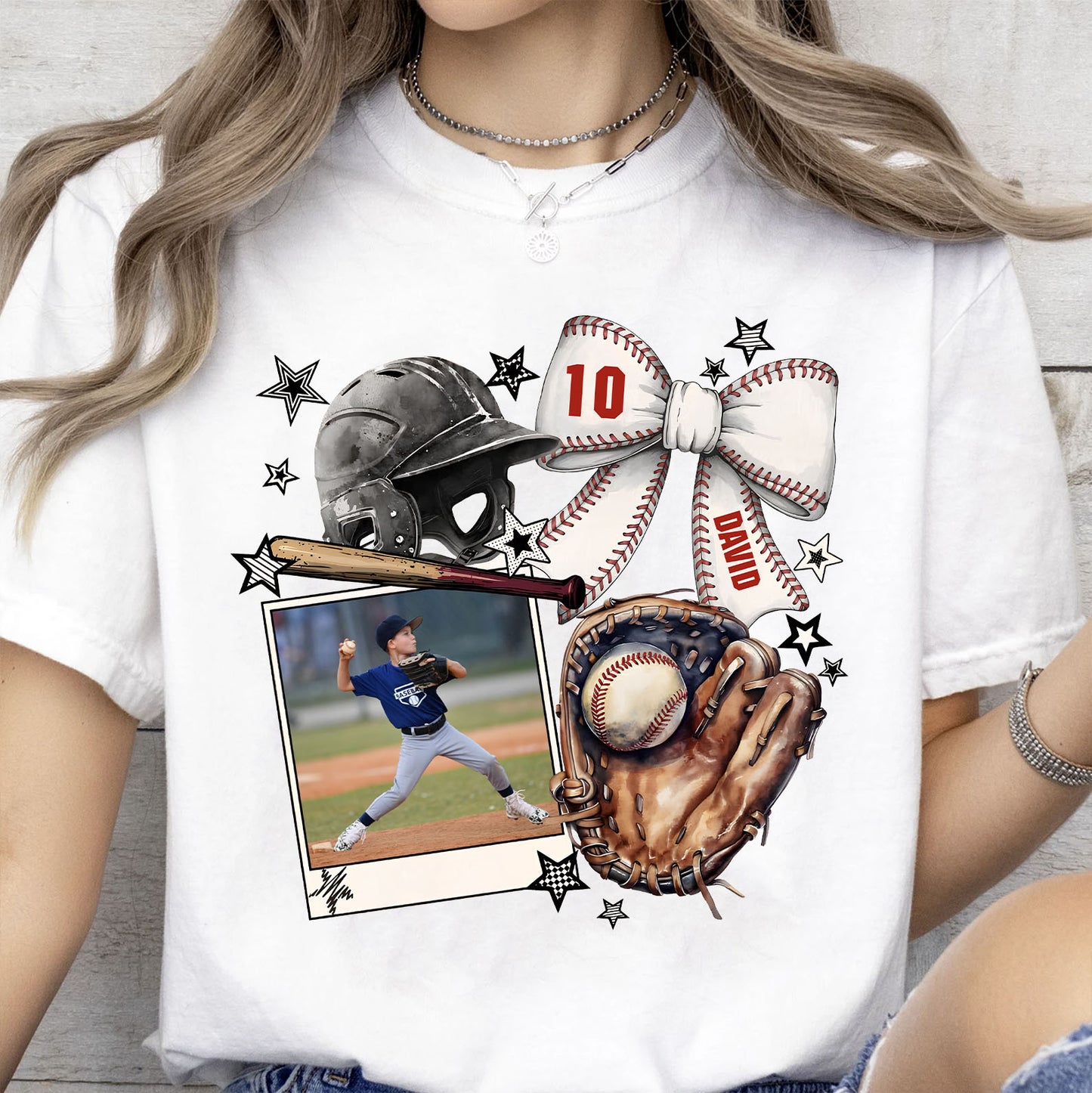 Custom Photo Baseball Mom Shirt | Personalized Baseball Player Tee | Custom Name Baseball Mom Gift 684508