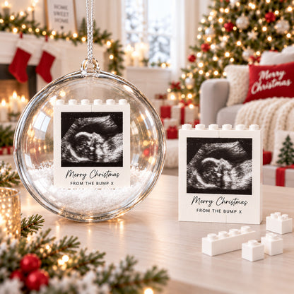 Personalized Baby First Christmas Lego Bauble Ornament, Custom Ultrasound Photo Christmas Gift 686283 WFD