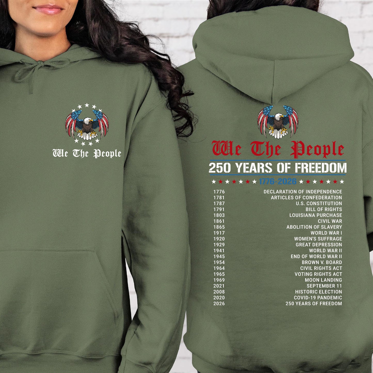 We The People 250 Years of Freedom Shirt | Patriotic 1776–2026 USA History Timeline Tee | Pocket & Back Shirt 684575
