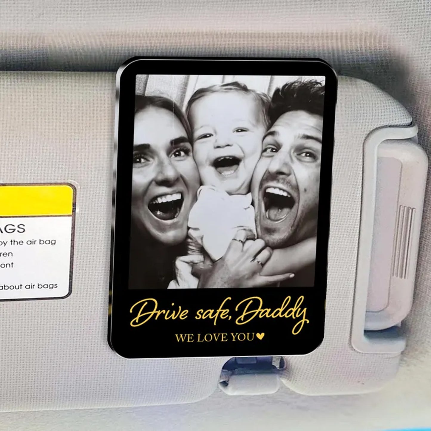 Personalized Photo Car Visor Clip, Custom Drive Safe Daddy Car Accessory, Father’s Day Gift 685155 WFD
