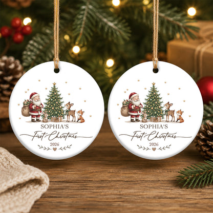 Personalized Baby's First Christmas Ceramic Ornament, Custom Baby Name Ornament, Newborn Christmas Gift 685974