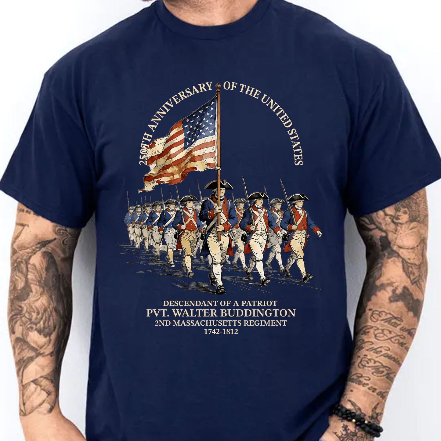 Custom Name 250 Years Anniversary Dark Shirt | Personalized Descendant of a Patriot Sweatshirt | Patriotic Tee 684407