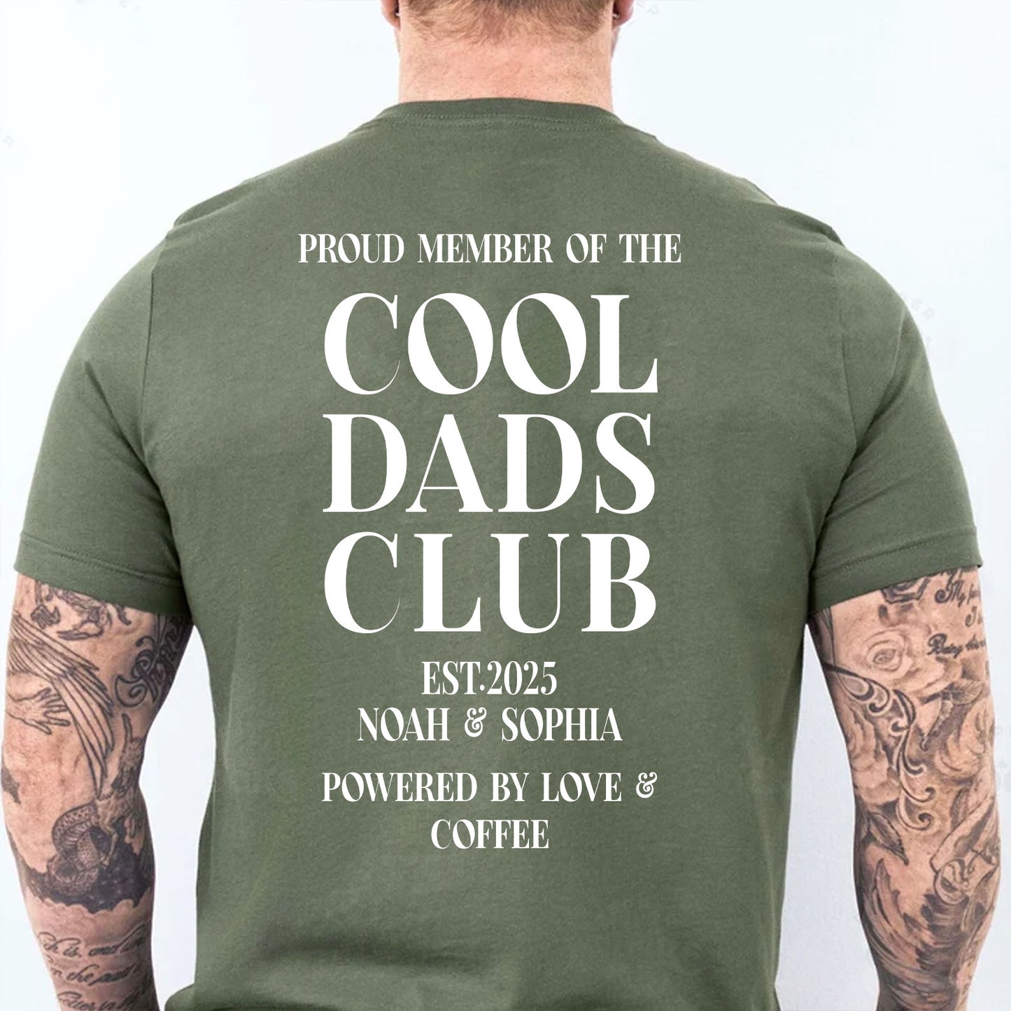 Personalized Cool Dads Club Backside Shirt, Custom Dad Dark Tee, Fathers Day Gift, Papa Daddy T-Shirt 684870