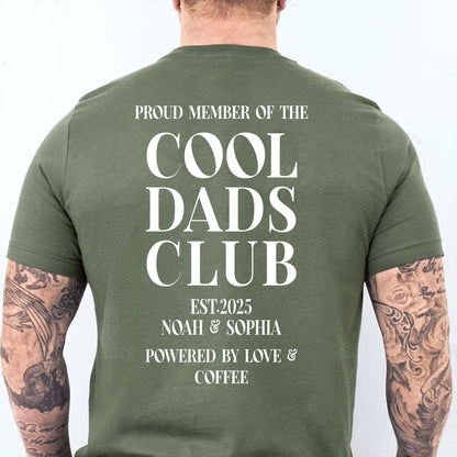 Personalized Cool Dads Club Backside Shirt, Custom Dad Dark Tee, Fathers Day Gift, Papa Daddy T-Shirt 684870