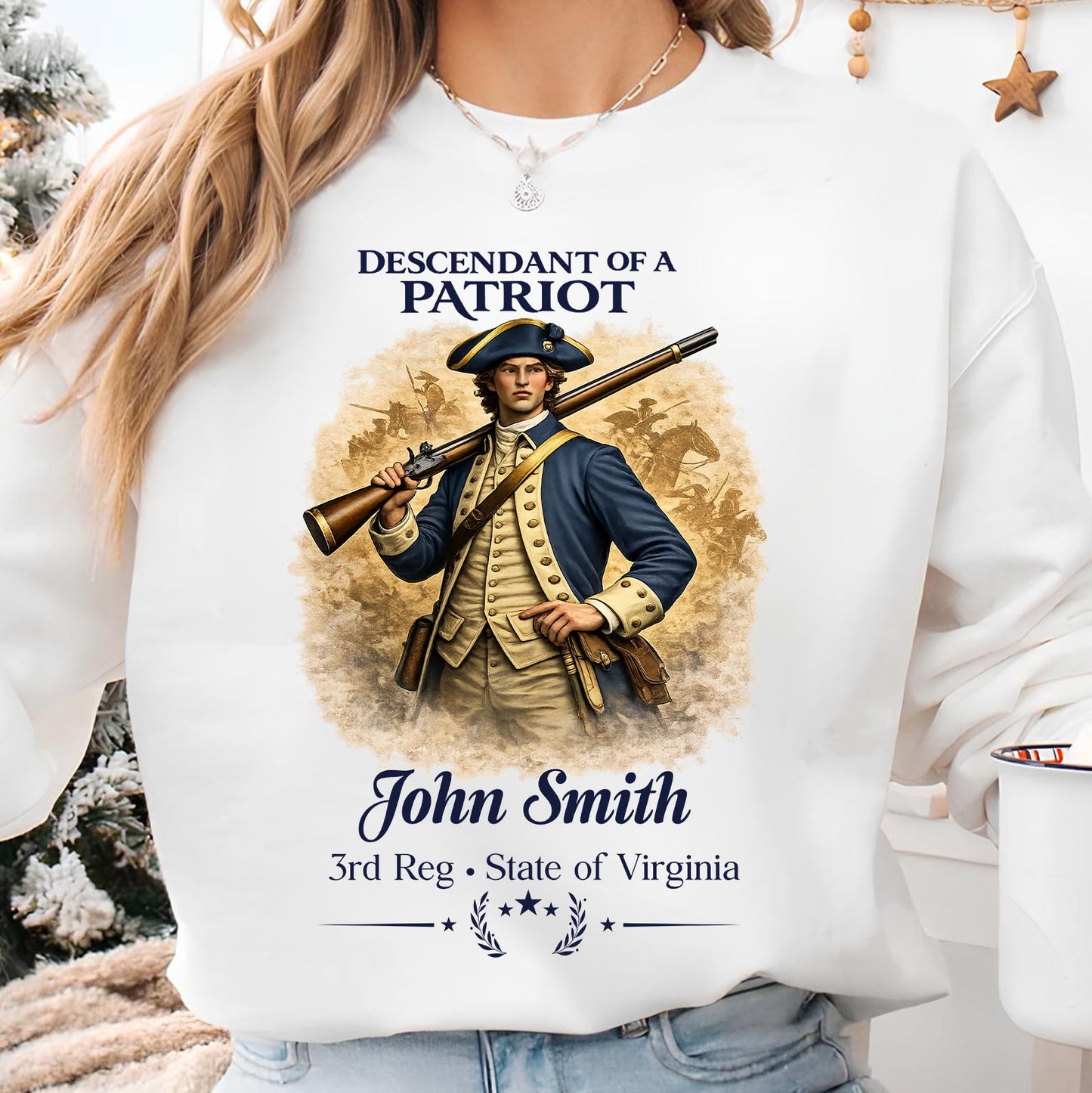Personalized Descendant of a Patriot Bright Shirt, Custom Name 250 Years 1776–2026 Patriotic Tee 684701