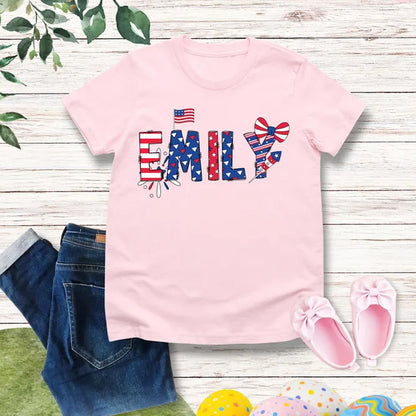 Personalized 250 Years 4th of July Kids Shirt, Custom Name Patriotic Independence Day Tee 685305 WFD