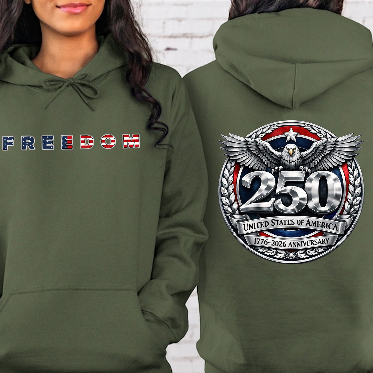 USA 250 Years Anniversary Front & Back Shirt | Patriotic Eagle Freedom 1776–2026 T-Shirt 684608