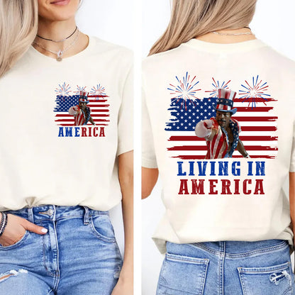 250 Years Living In America Pocket & Back Shirt, Apollo Creed Patriotic Tee, 4th of July USA Shirt 685323