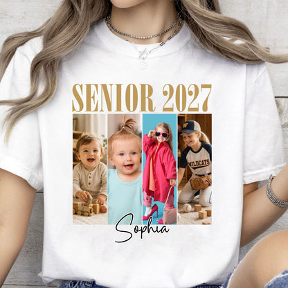 Custom Photo Senior 2027 Bright Shirt, Personalized Class of 2027 Graduation Tee, Senior Keepsake Gift 685724