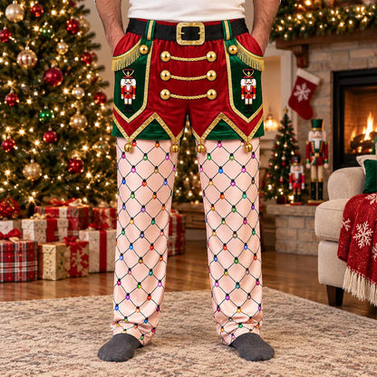 Funny Christmas Pajama Pants for Men, Elf Gingerbread Christmas Lounge Pants, Funny Gift for Him 686591 WFD