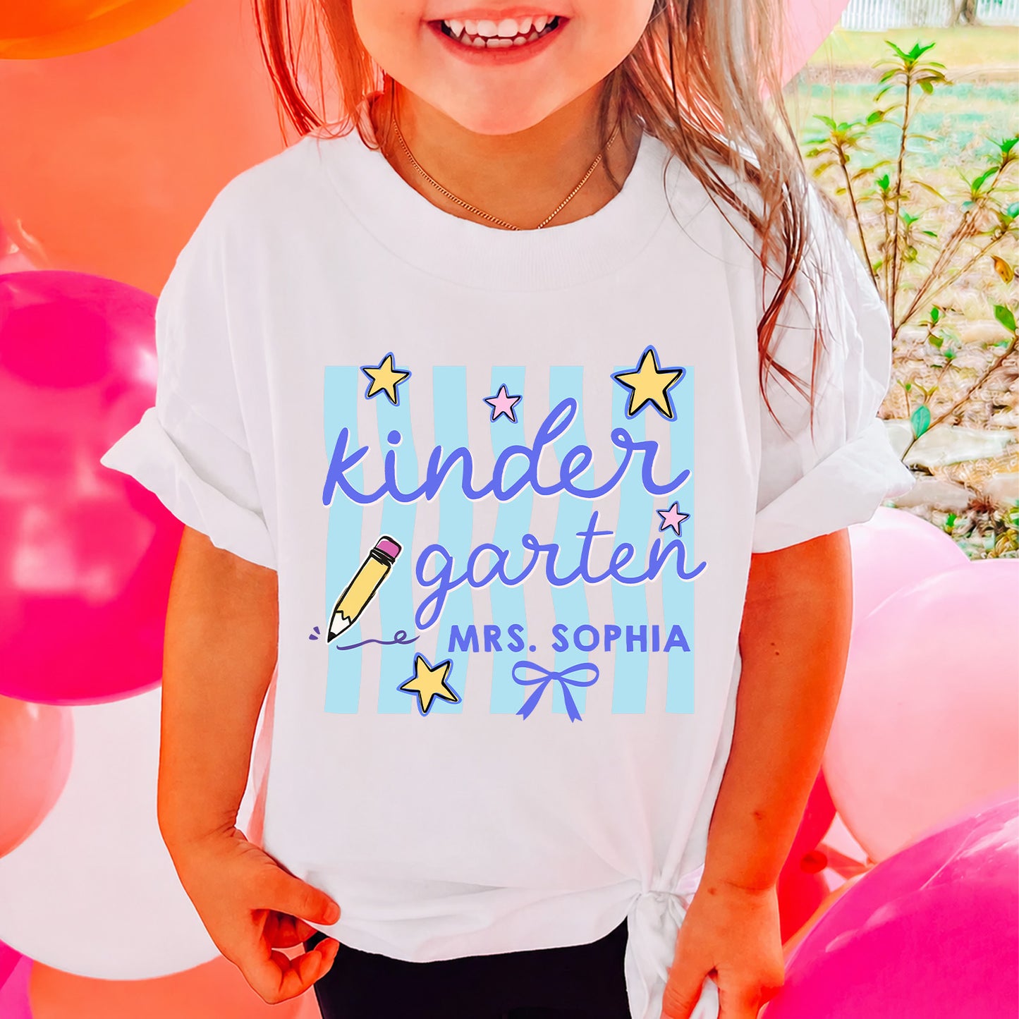 Personalized Kindergarten Teacher Shirt, Custom Teacher Name Tee, Retro Back to School Team Shirt 685365